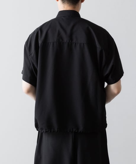 OVERSIZED DRAW CORD SHIRTS/BLACK