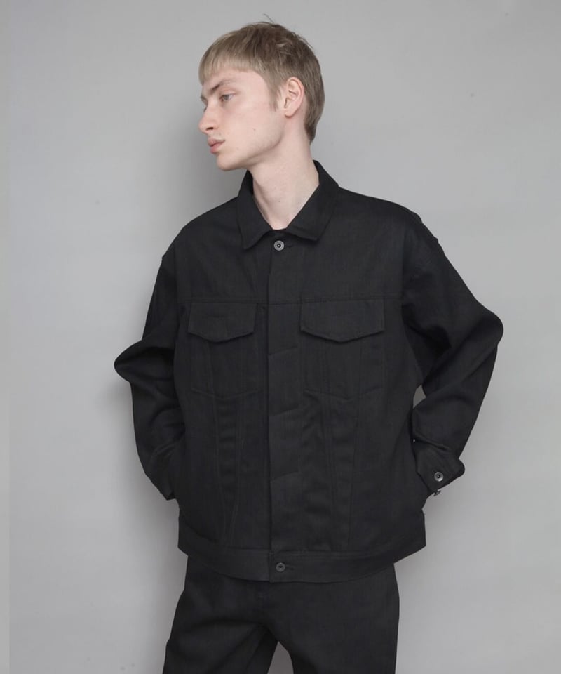 OVERSIZED DENIM JACKET/BLACK | ato AOYAMA