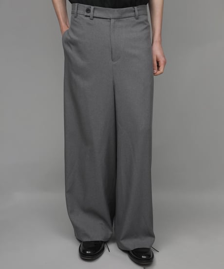RECYCLE POLYESTER WIDE PANTS/GREY