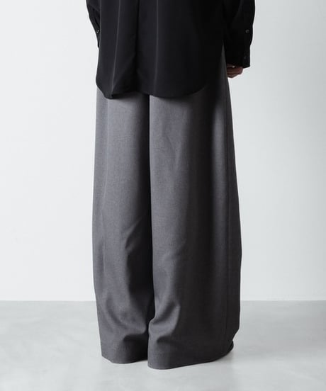 RECYCLE POLYESTER WIDE PANTS/GRY