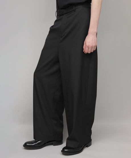 RECYCLE POLYESTER WIDE PANTS/BLACK