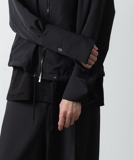 DOUBLE CUFFS ZIP SHIRT/BLACK