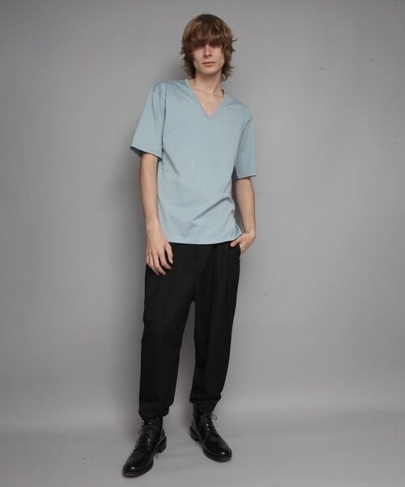 V-NECK T/SAXEBLUE | ato AOYAMA