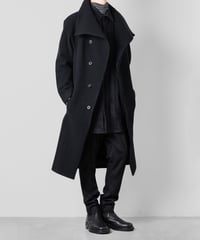 ENGLAND LAMB MELTON STAND COLLAR COAT/NAVY