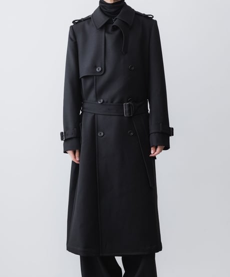 NEW WOOL TRENCH COAT/BLACK