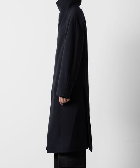 ENGLAND LAMB MELTON STAND COLLAR COAT/NAVY