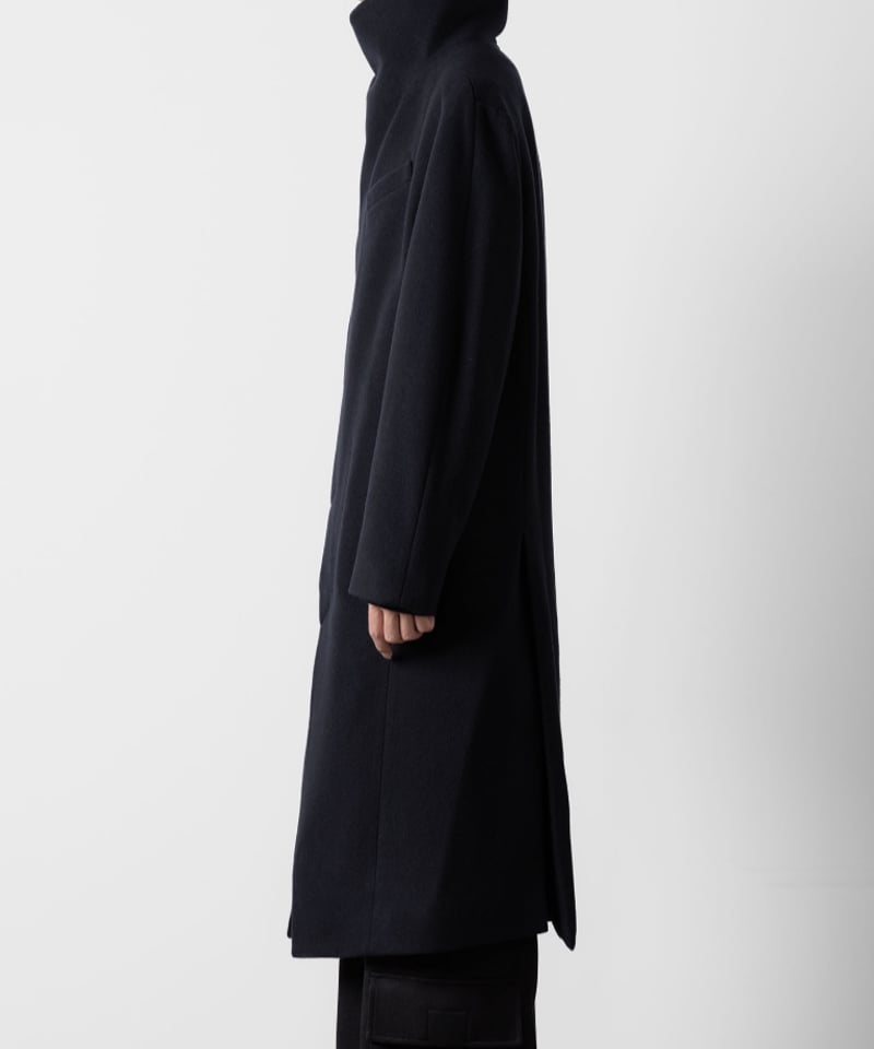 ENGLAND LAMB MELTON STAND COLLAR COAT/NAVY | at