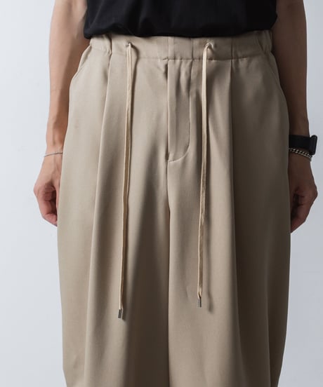 RECYCLE POLYESTER CUFFS PANTS/BEIGE