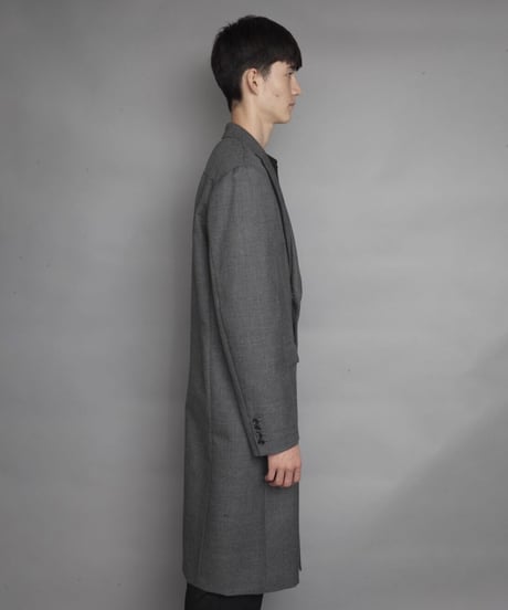 DOUBLE BREASTED CHESTERFIELD COAT/C.GRAY