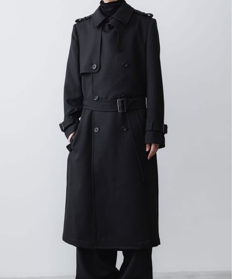 NEW WOOL TRENCH COAT/BLACK