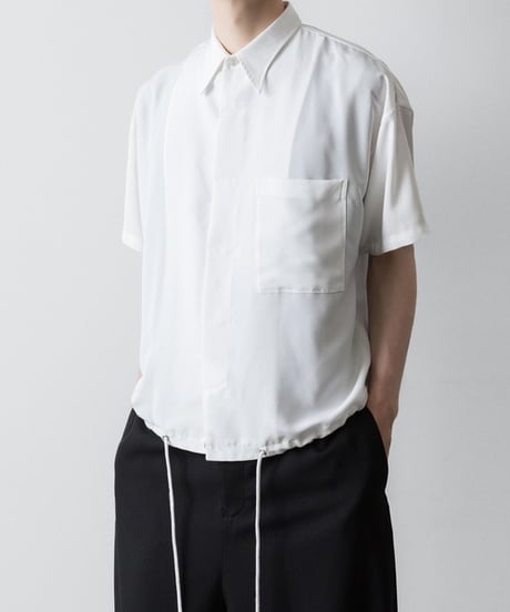 OVERSIZED DRAW CORD SHIRTS/WHITE