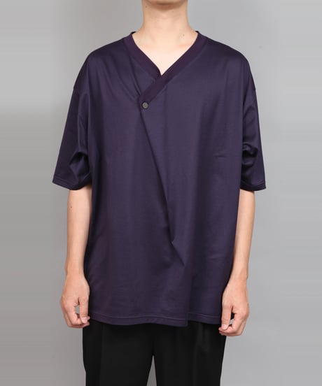 DRAPE V-NECK T-SHIRT/PURPLE