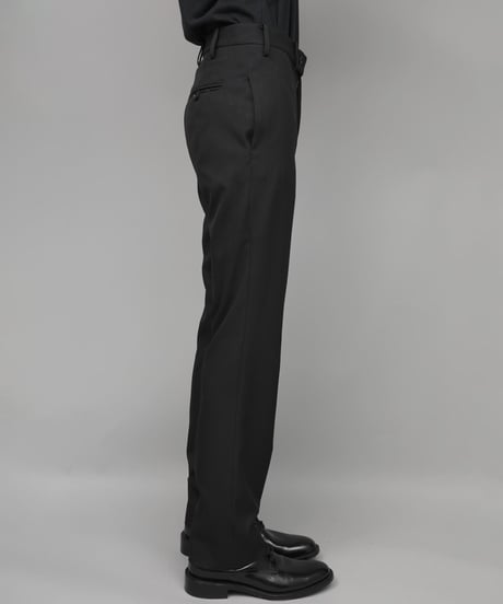 RECYCLE POLYESTER STRAIGHT PANTS / BLACK
