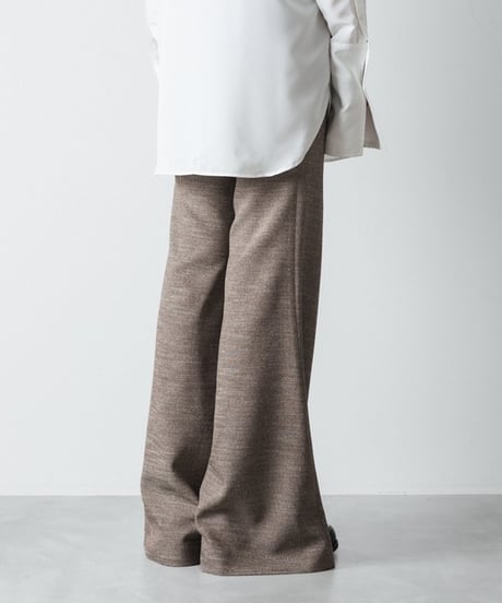 SLUB TWEED FLAIR PANTS/L.BROWN