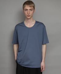 COTTON U-NECK T/BLUE