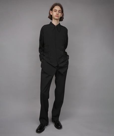 OVERSIZED SHIRRING SHIRTS/BLACK