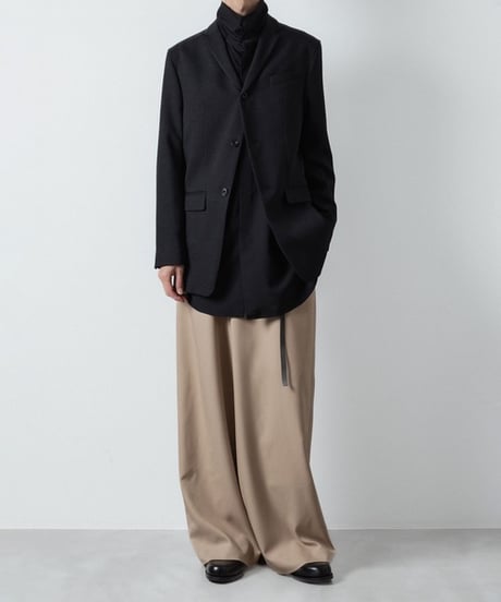 RECYCLE POLYESTER WIDE PANTS/BEIGE