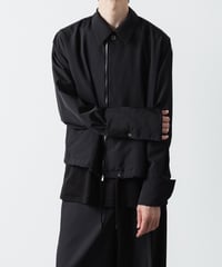DOUBLE CUFFS ZIP SHIRT/BLACK | ato AOYAMA