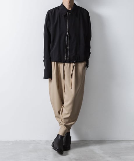 RECYCLE POLYESTER CUFFS PANTS/BEIGE