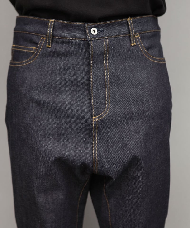STRETCH DENIM SARROUEL PANTS/NAVY | ato onlines