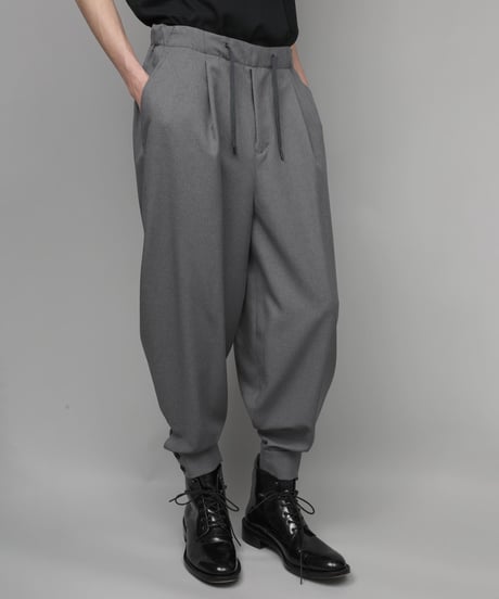 RECYCLE POLYESTER CUFFS PANTS/GRAY