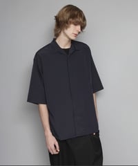 OPEN COLLAR SHIRTS WITH PLEATS/D.NAVY