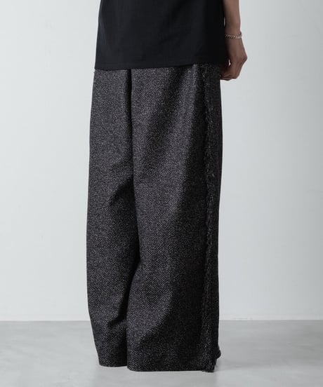 WIDE FRINGE PANTS/BLACK