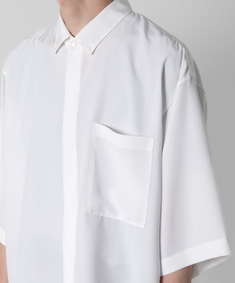 Crepe de Chine half sleeve shirts/WHITE