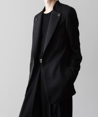 LAPEL BUTTONED JACKET/BLACK