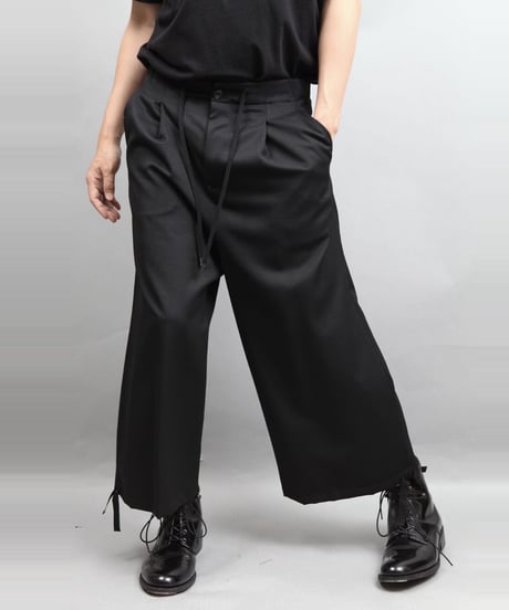 DRAW CODE WIDE PANTS/BLACK