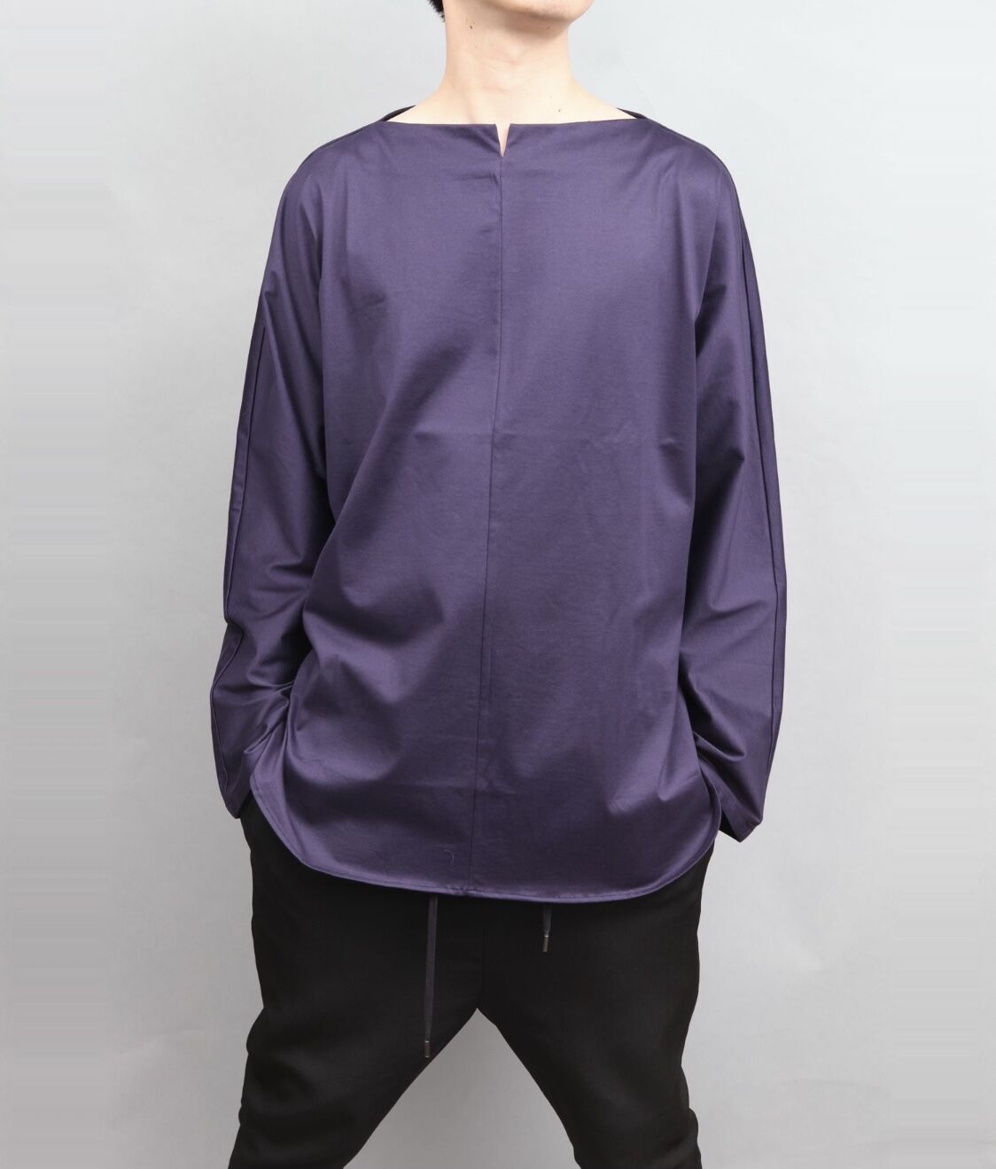 60/2 T-CLOTH SLIT BOAT NECK T-SHIRT/ PURPLE | a...