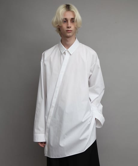 OVERSIZED DIAGONAL SHIRTS/WHITE