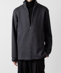 STAND COLLAR ZIP PULLOVER/CHARCOAL