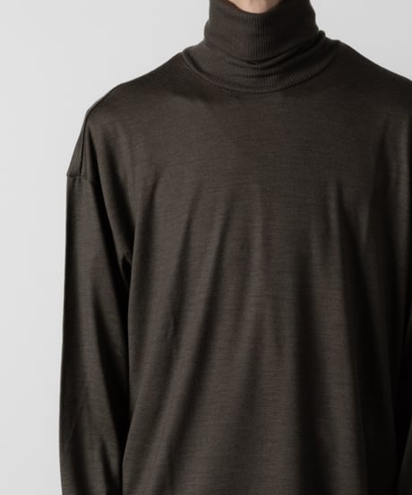WOOL JERSEY TURTLE NECK/KHAKI
