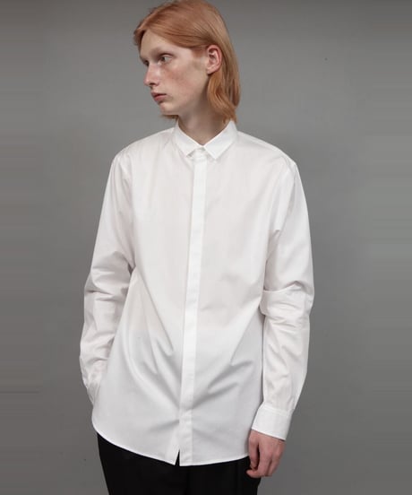 100/2 BROADCLOTH SHORT POINT COLLAR SHIRT/WHITE