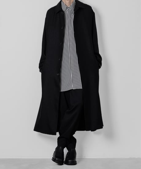SLUB YARN BALMACAN COAT/BLACK