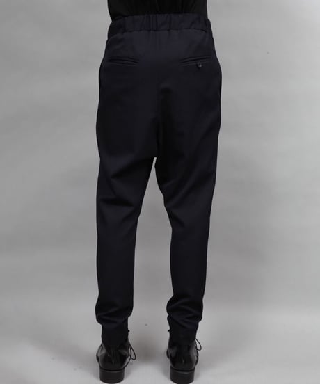 WOOL SARROUEL PANTS/NAVY