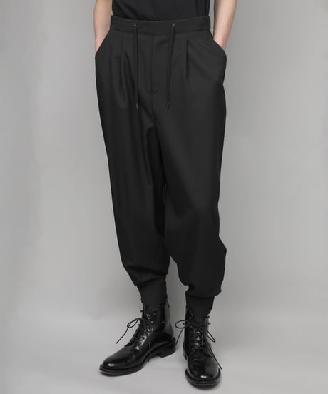 RECYCLE POLYESTER CUFFS PANTS/BLACK