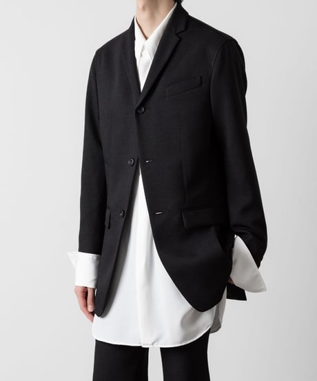 SLUB TWEED JACKET/BLACK