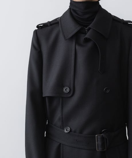 NEW WOOL TRENCH COAT/BLACK