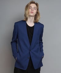 WOOL TWILL NO-COLLAR JACKET/BLACK | ato AOYAMA