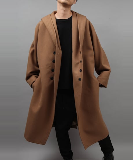ENGLAND LAMB MELTON HOOD COAT/BEIGE