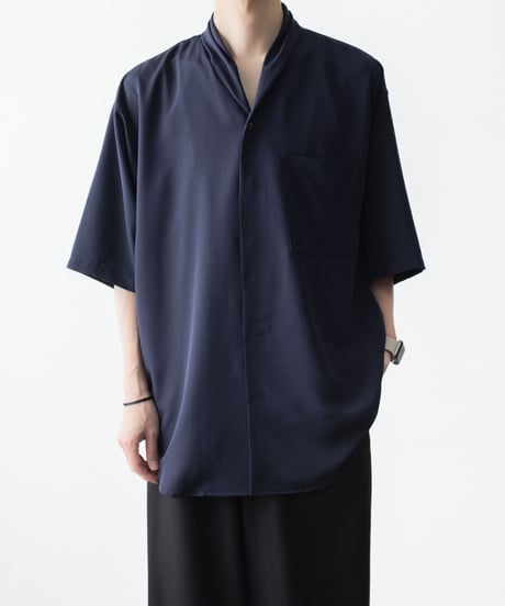 DRAPE COLLAR SHIRTS 61(NAVY)