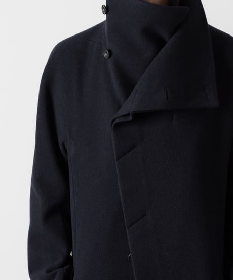 ENGLAND LAMB MELTON STAND COLLAR COAT/NAVY
