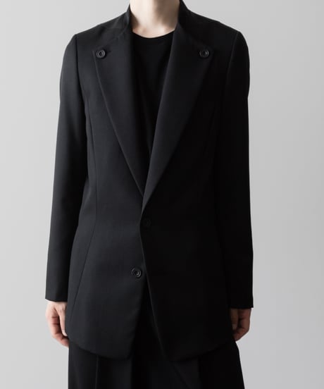 LAPEL BUTTONED JACKET/BLACK