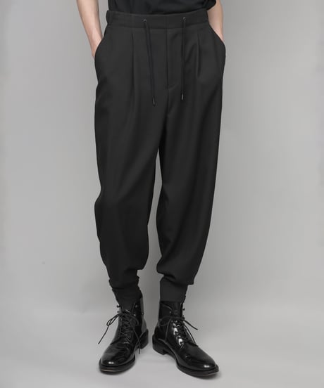 RECYCLE POLYESTER CUFFS PANTS/BLACK
