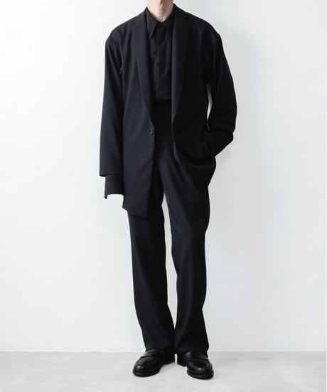 RECYCLE POLYESTER STRAIGHT PANTS / BLACK