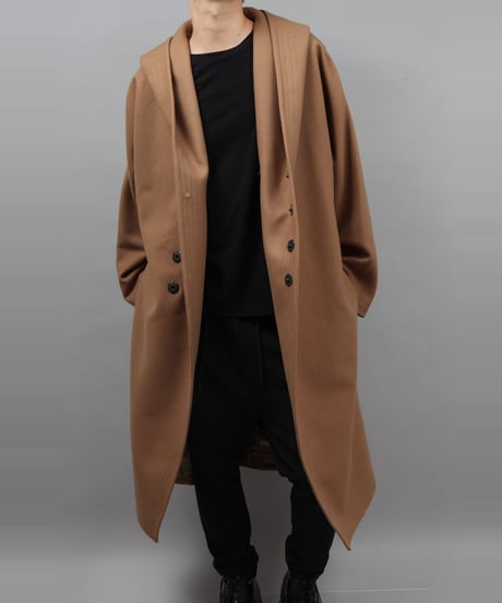 ENGLAND LAMB MELTON HOOD COAT/BEIGE