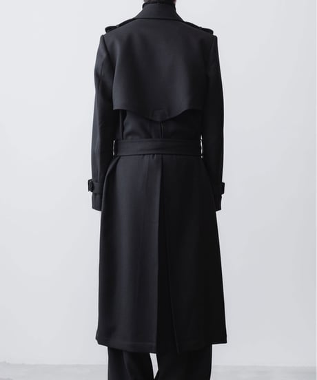 NEW WOOL TRENCH COAT/BLACK