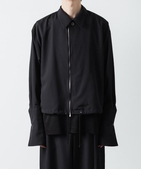 DOUBLE CUFFS ZIP SHIRT/BLACK
